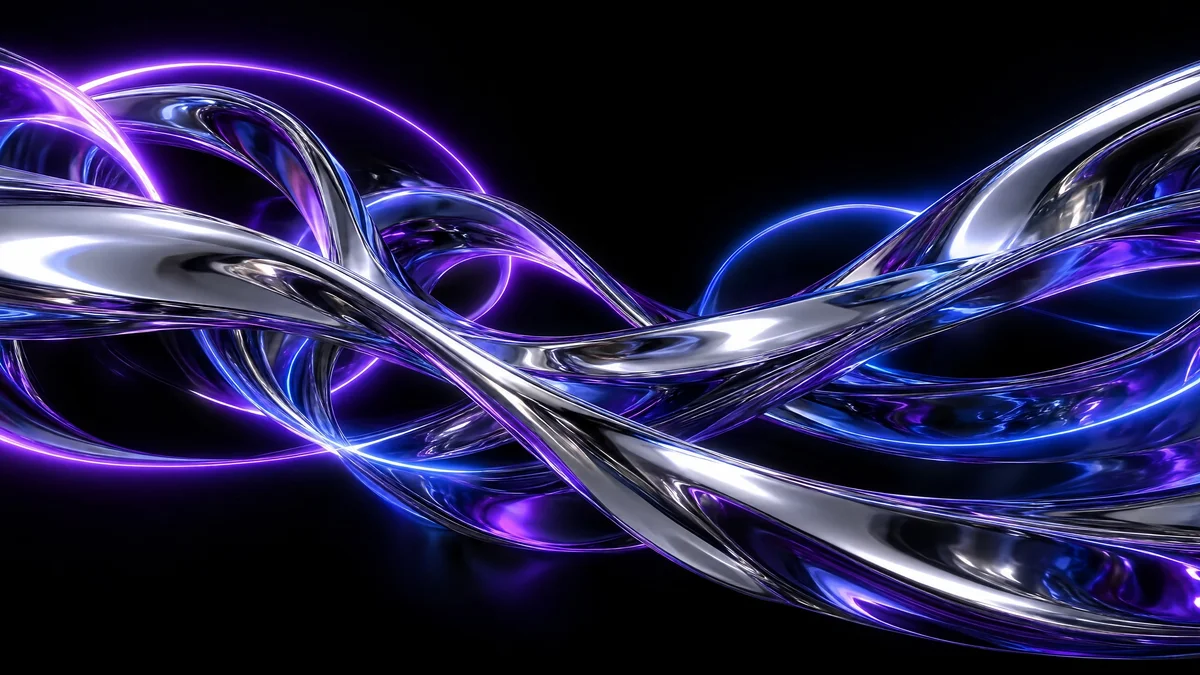 abstract · metallic · flowing lines