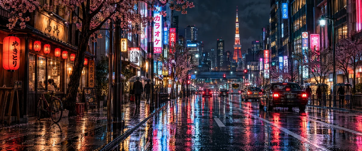 tokyo · night · rain