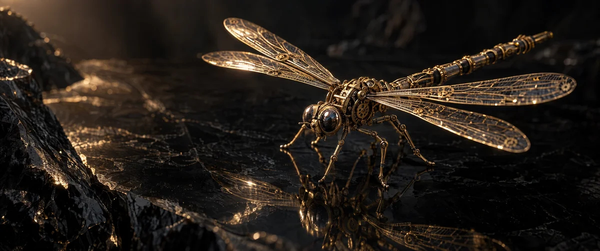 dragonfly · metallic · gold