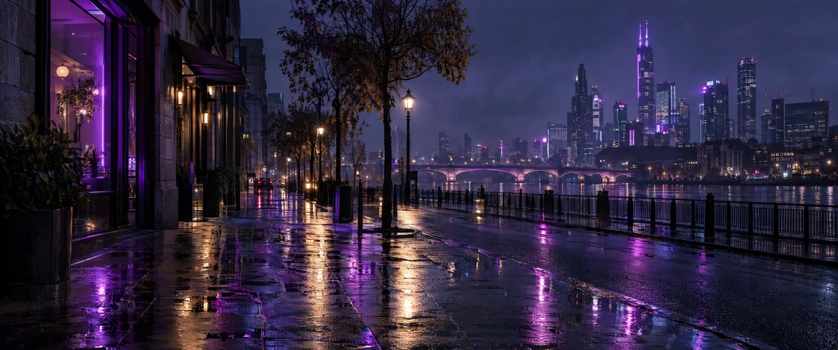 cityscape · night · reflection