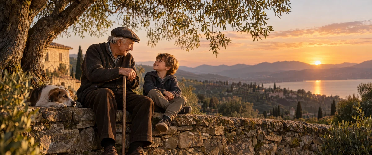 sunset · golden hour · elderly man
